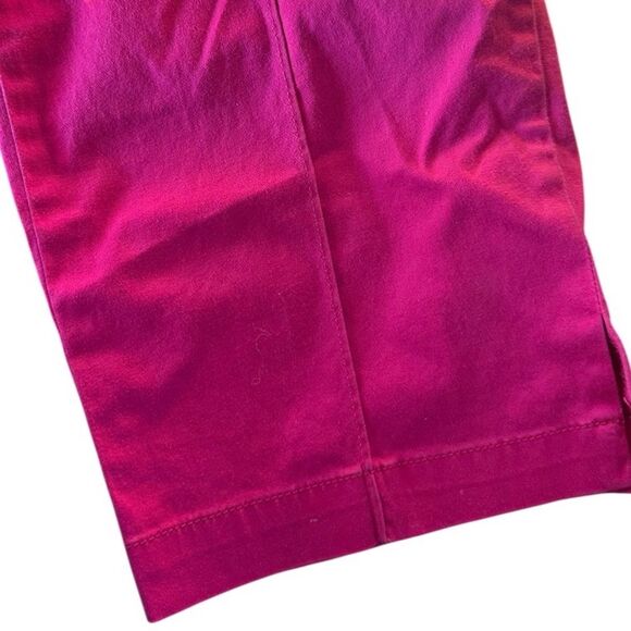 JM Collection Women's Pink Cropped Pants w Gold Button Detail. Size 14 - Picture 4 of 8